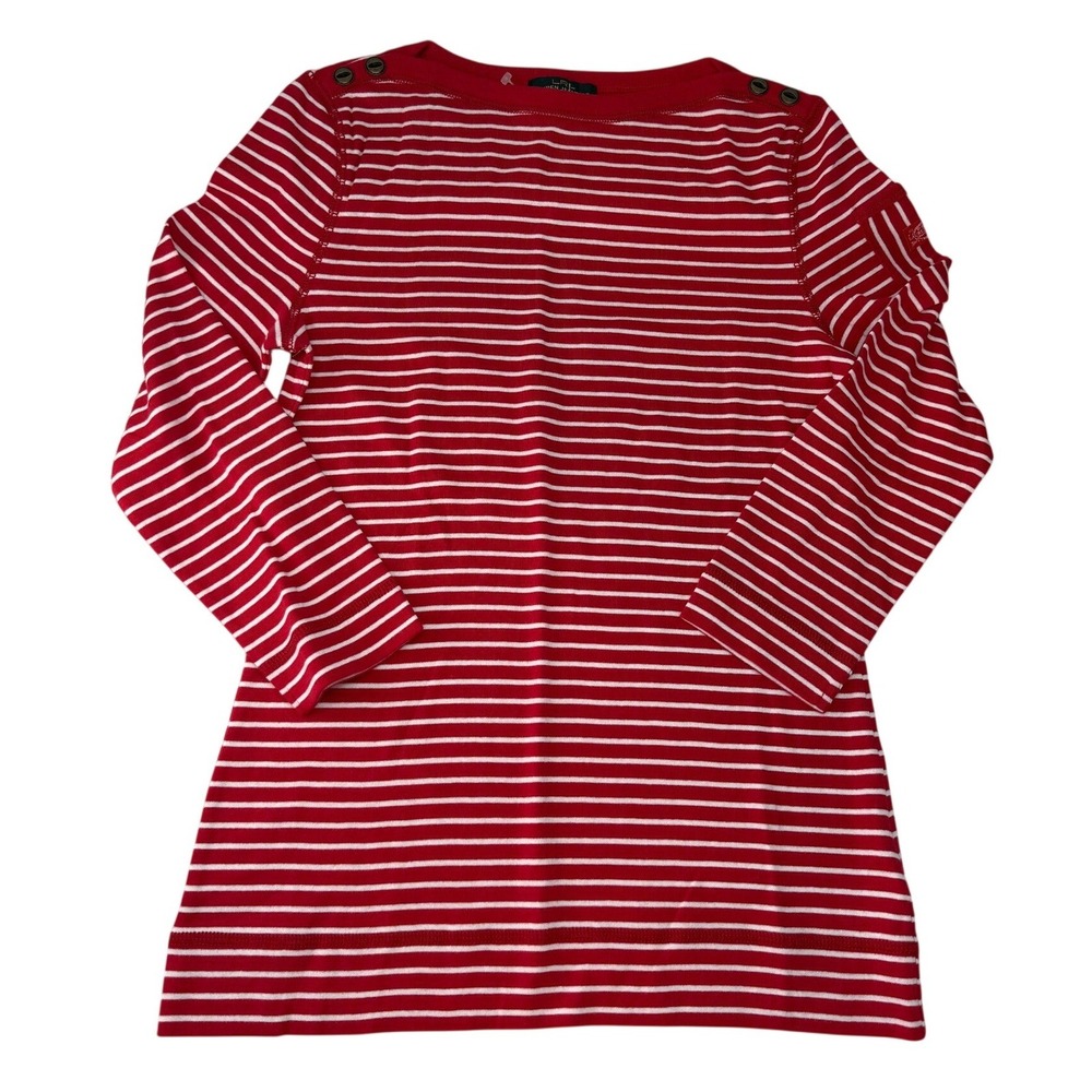 Lauren Jeans Co. Ralph Lauren Red White Striped Shirt Sample NEW Womens Small